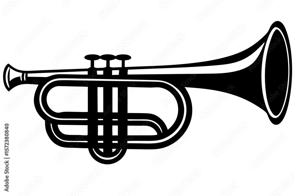 Obraz premium Classic Brass Trumpet: A Guide to the Iconic Musical Instrument