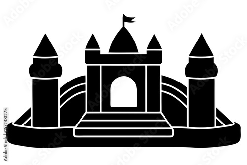 Bounce House Castle Silhouette SVG Clipart for Kids Party Decor