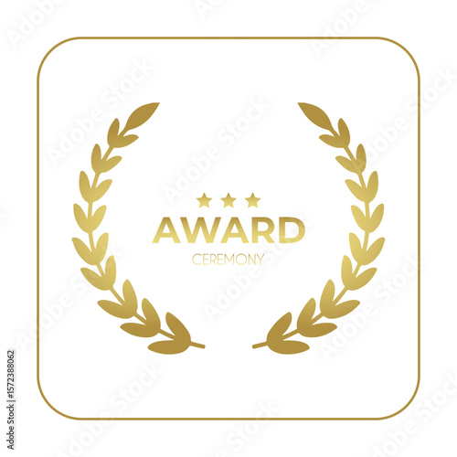 Elegant Gold emblem with award ceremony text and stars