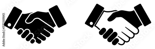 handshake icon set business agreement deal vector symbol