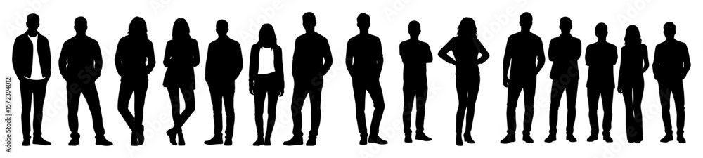 business people silhouette set crowd of men and women vector business people silhouette set crowd of men and women vector