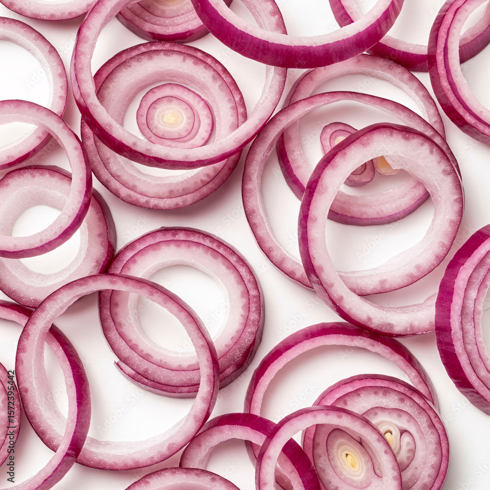 Obraz premium Sliced red onion, showcasing texture