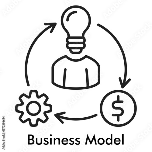 Business Model Icon - Line Style