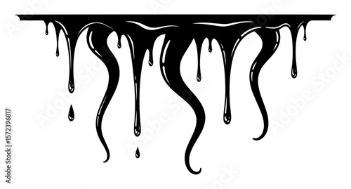 dripping slime liquid seamless border vector
