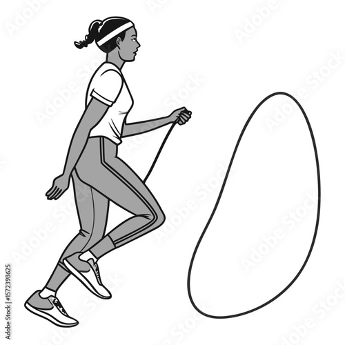 Woman jumping rope athletic wear exercise fitness