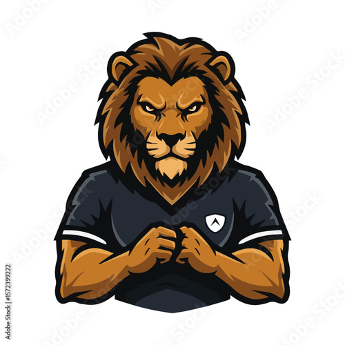 Lion Mascot Logo Design Illustration for Esport Team Emblem