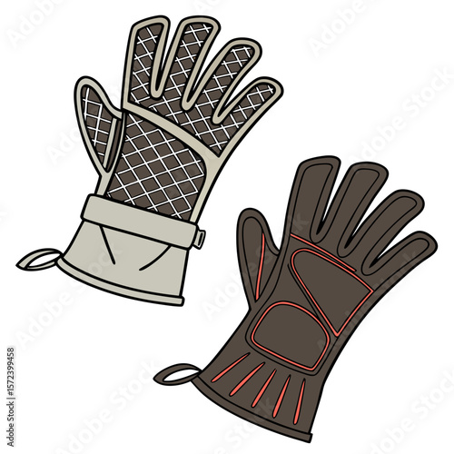 Two heat resistant gloves bbq gloves oven mitts