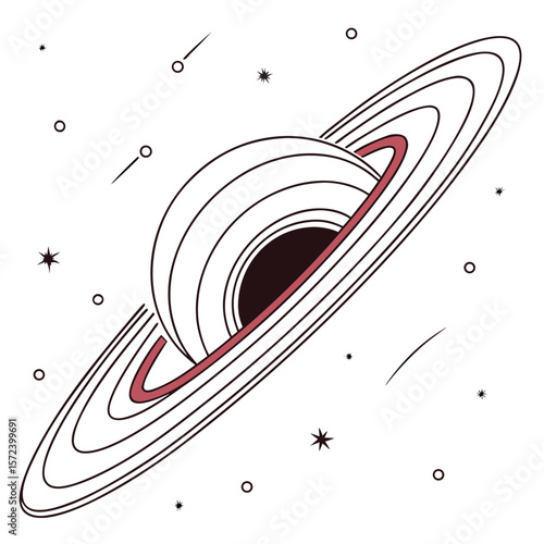 Cosmic black hole with swirling accretion disk space