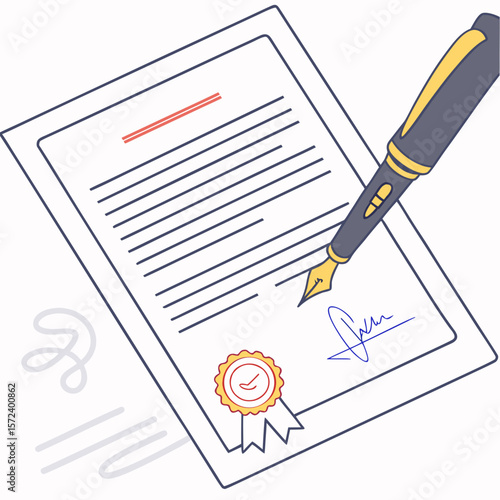 Document signing with pen and seal agreement signature