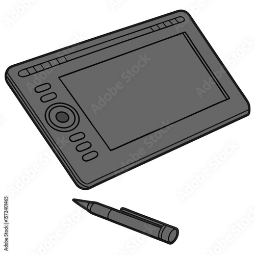 Gray drawing tablet and stylus digital drawing tablet