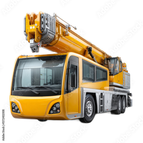 High-Performance Yellow Crane Truck with Extended Boom for Construction and Heavy Lifting Applications