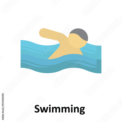Swimming Vector Icon which can easily modify or edit