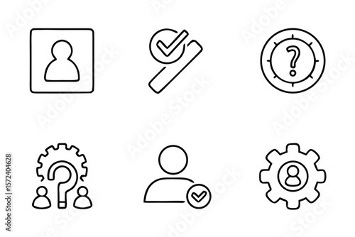 Vector icon collection for user onboarding in flat modern style