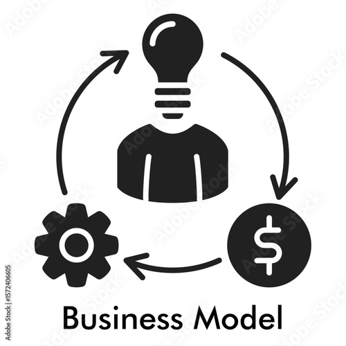 Business Model Icon - Glyph Style