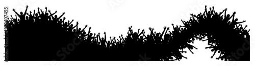 cheering crowd of people silhouette banner