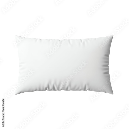 A white rectangular pillow is centered on white or transparent background with soft folds visible on its surface