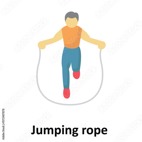 Jumping rope Vector Icon which can easily modify or edit
