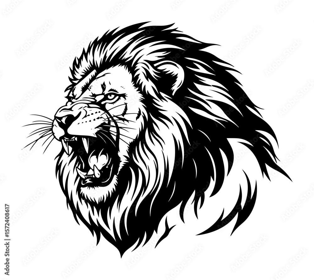 Fototapeta premium roaring lion head mascot logo vector illustration