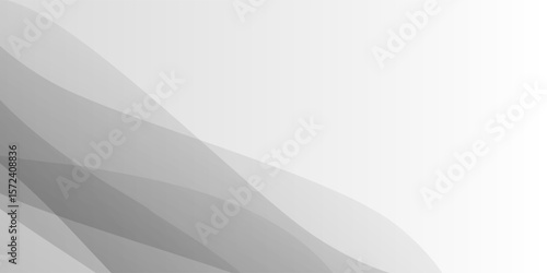 Modern abstract background with translucent grey waves flowing diagonal across the image, leaving clean white space for text or creative use.