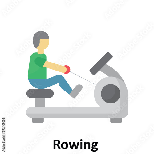 Rowing machine Vector Icon which can easily modify or edit
