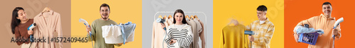 Set of young people with st...