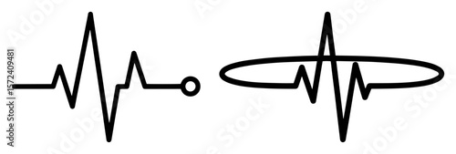 heartbeat ecg line medical symbol vector illustration