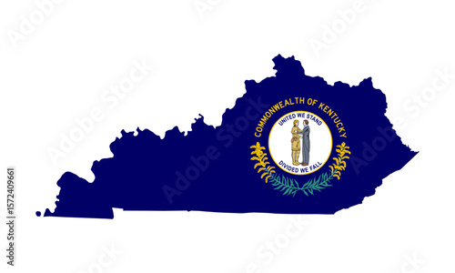 Kentucky state flag map
