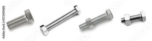 Set of bolts and nuts on wh...