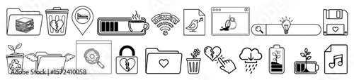 universal hand drawn doodle icon set vector