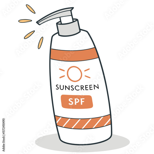 Sunscreen bottle with S P F lotion cream
