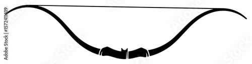 ancient longbow silhouette logo vector icon