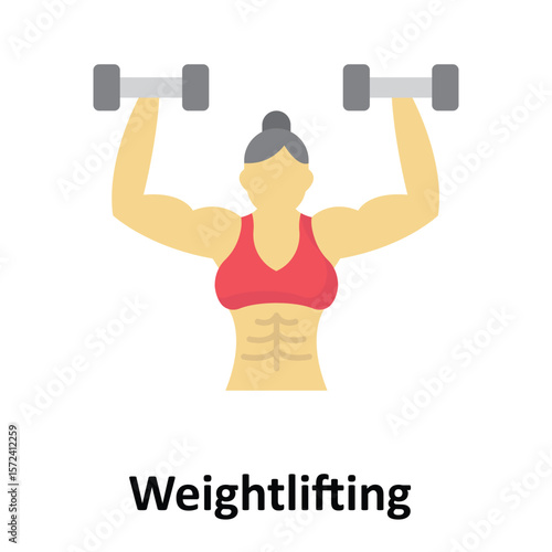 Weightlifting Vector Icon which can easily modify or edit