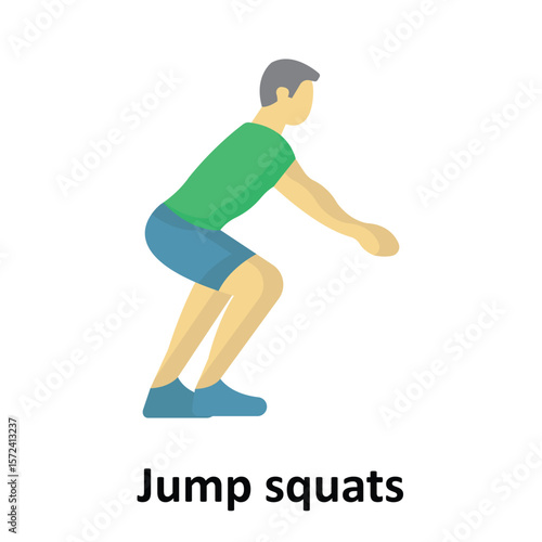 Jump squats vector Icon which can easily edit or modify