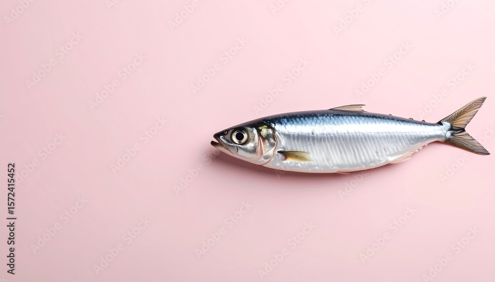 Naklejka premium Minimal Sardine on Pale Background