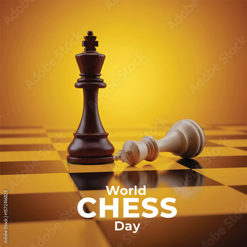 International Chess day social media post design vector