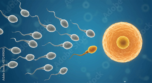 Sperm Fertilizing an Egg Cell