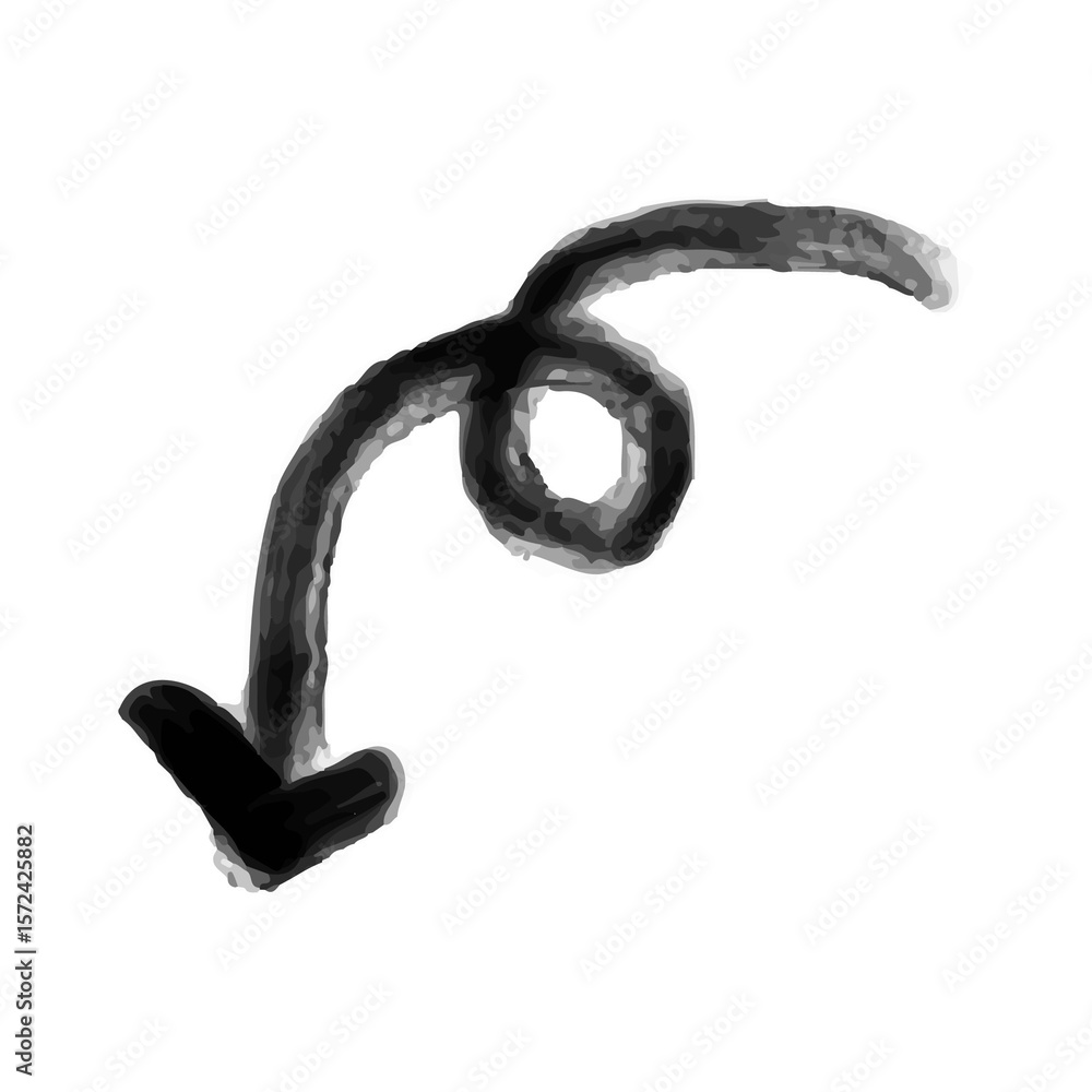 Obraz premium Doodle black arrow on transparent background. PNG