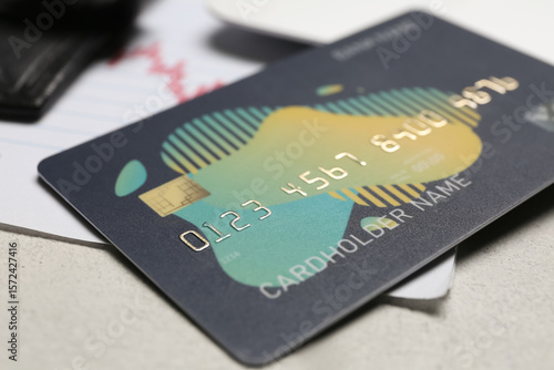 Credit card on white table,...