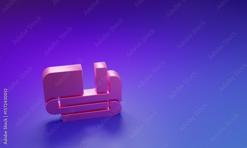 Obraz premium Pink Towel stack icon isolated on purple-blue background. Minimalism concept. 3D render illustration