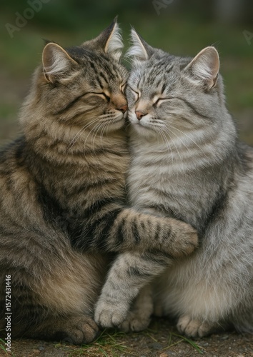 Wallpaper Mural Affectionate cats cuddling together. Torontodigital.ca