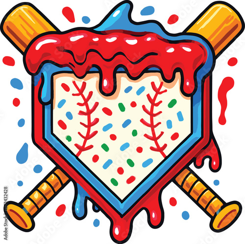 Melting Baseball Dripping Paint