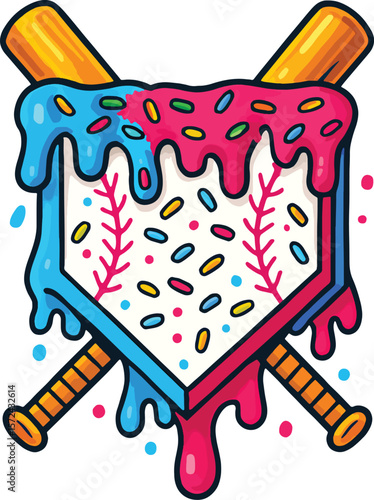 Melting Baseball Dripping Paint