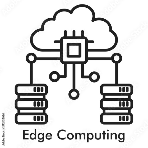 Edge Computing Icon - Line Style