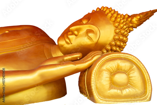 Canvas Print golden buddha statue isolated on white background