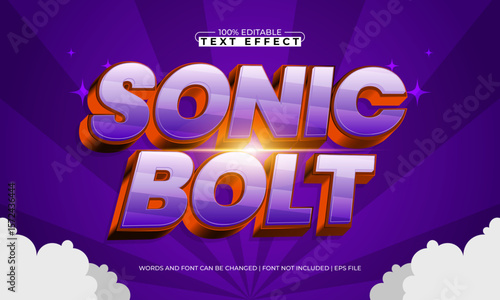 sonic bolt editable text effect with a fast and speed text style