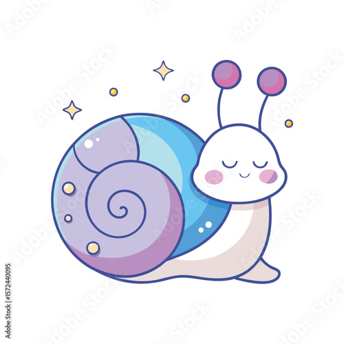 snail sleeping with a tiny moon on its shell dre.eps