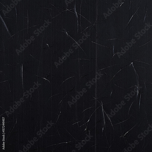 Abstract textured background with fine white scratches on black