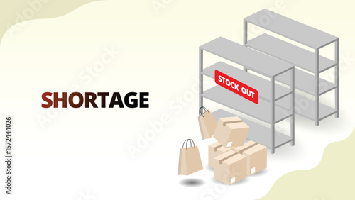 shortage concept. deficiency or lack of something needed or expected, where the demand for a product, service, or resource exceeds its availablity. supply chain management concept vector illustration.