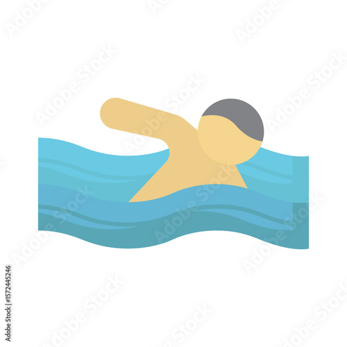 Swimming Vector Icon which can easily modify or edit