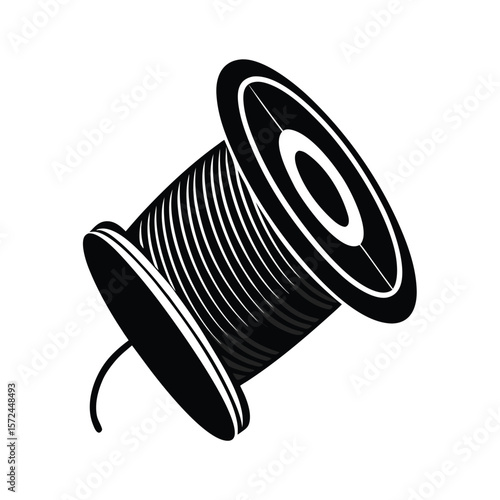 wire spool vector black silhouette illustration o.eps